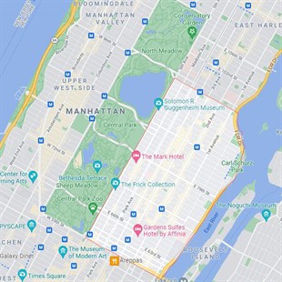 Upper East Side New York Şehir Haritası Kolye